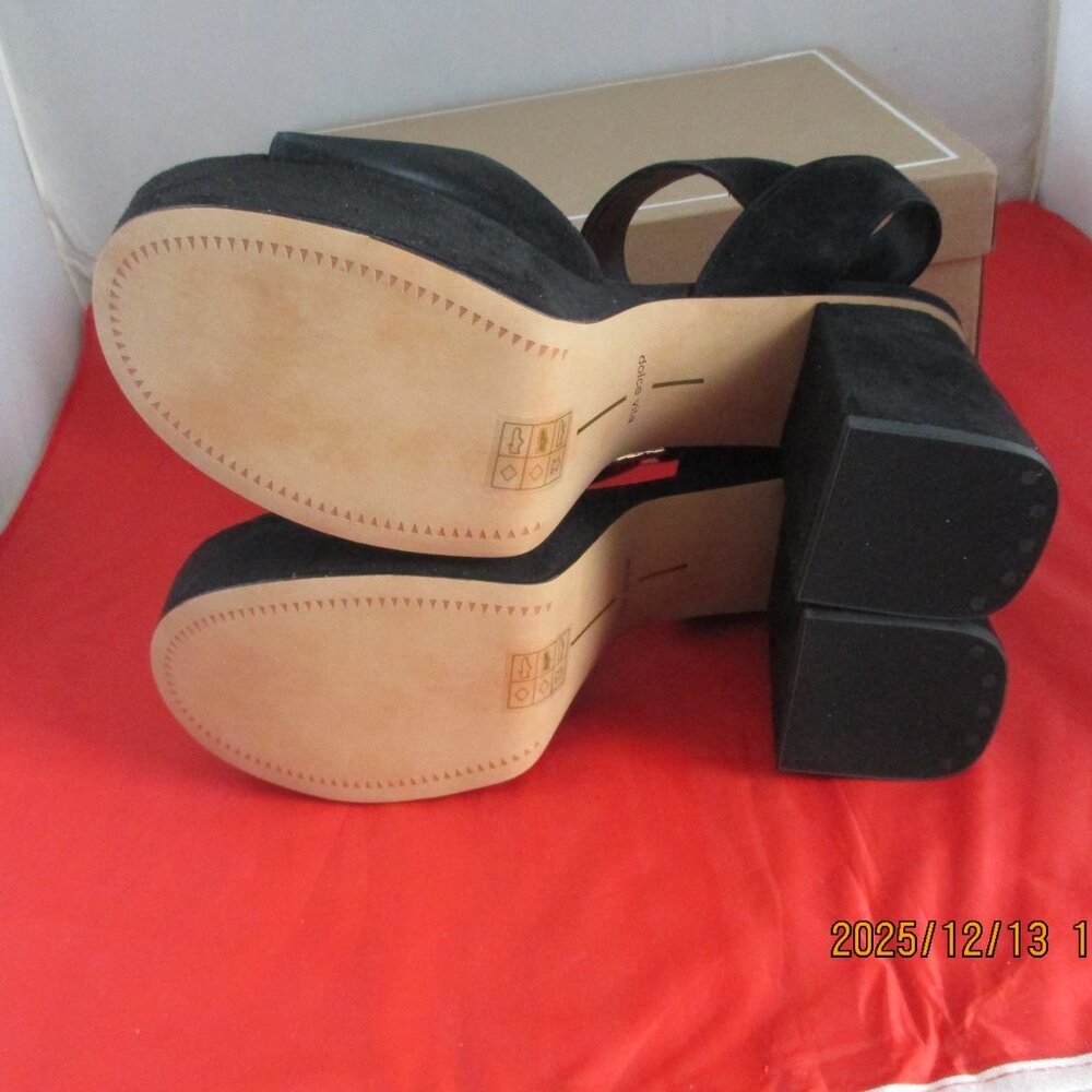DOLCE VITA BOBBY HEELED SANDALS - $150 - US Size 11 - ONYX SUEDE - 1410 - Picture 8 of 10